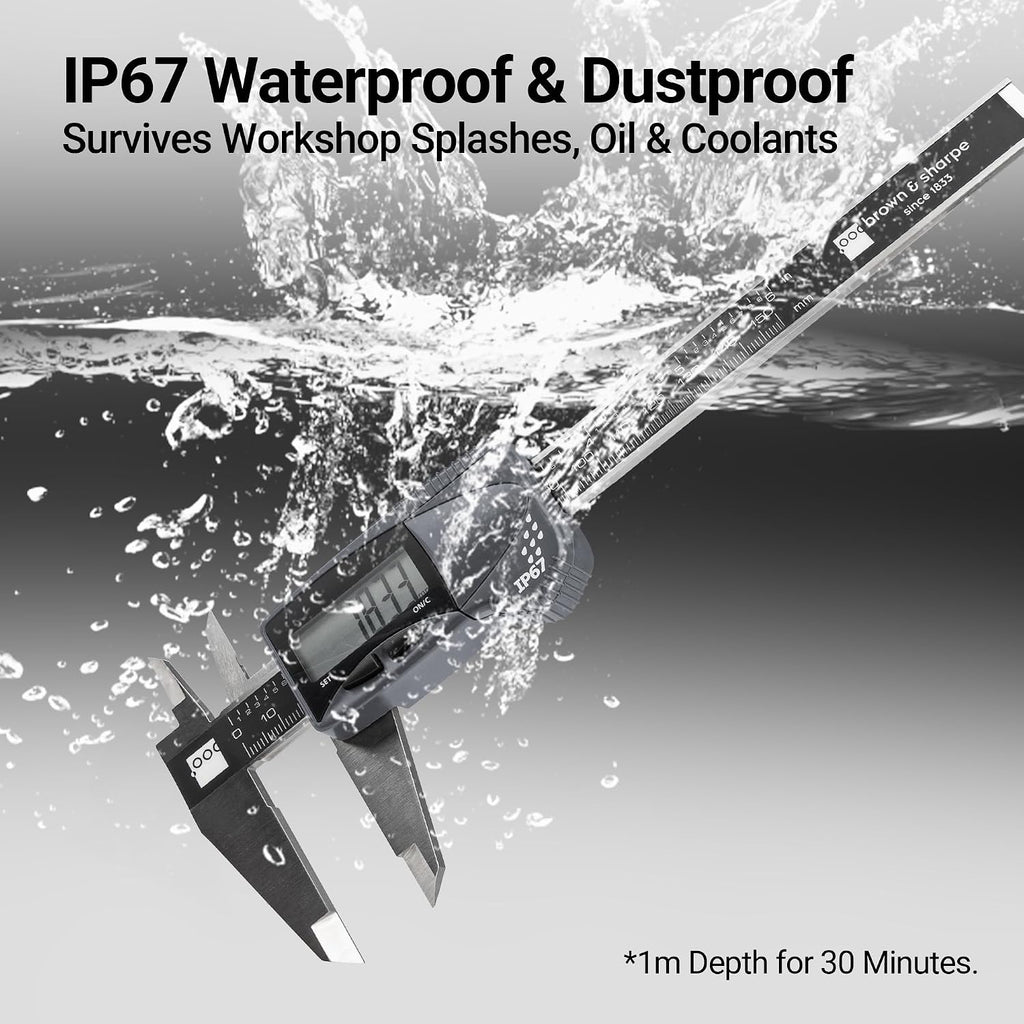 Brown & Sharpe 6 Inch Digital Caliper, IP67 Stainless Steel