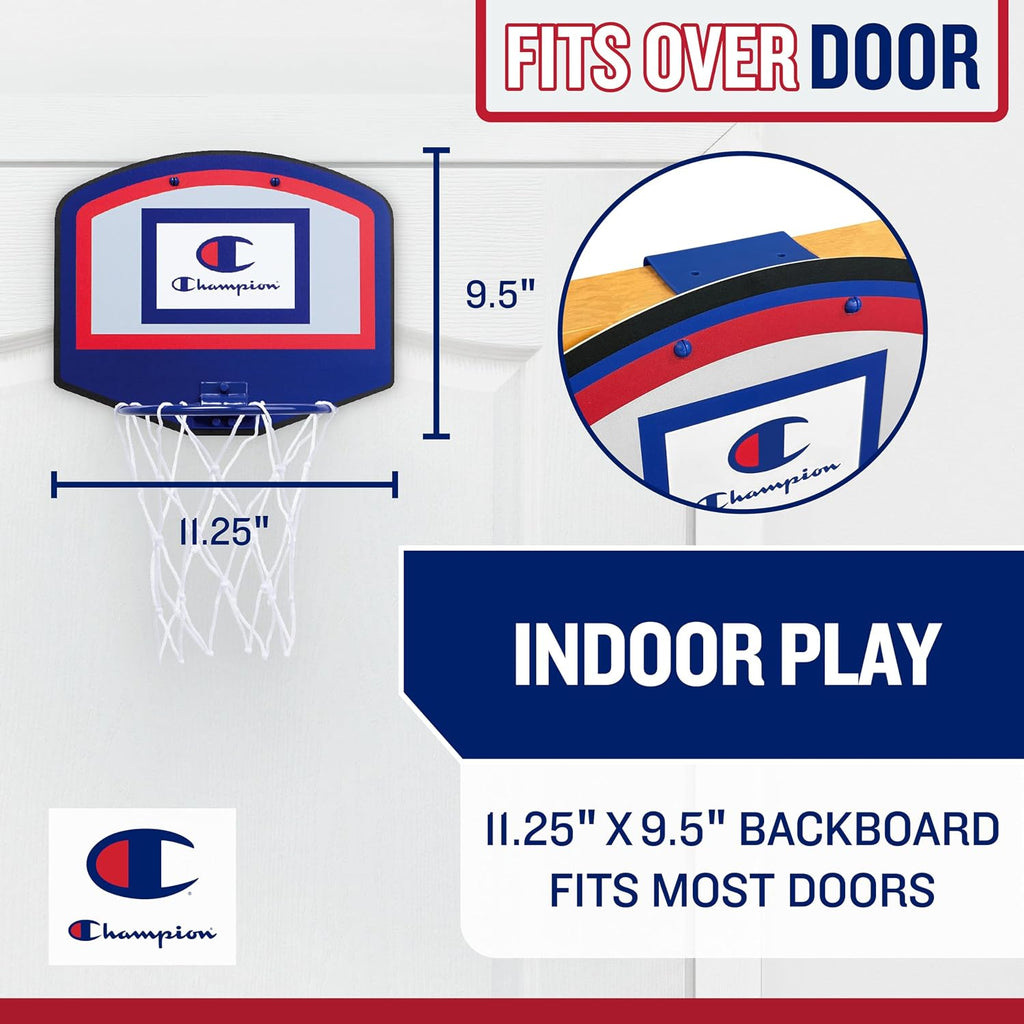 360 Mini Basketball Hoop Set,Over-the-Door 10.5"x 8.5"Backboard with Spring-Loaded Foldable Rim Nylon Net,Mini Ball