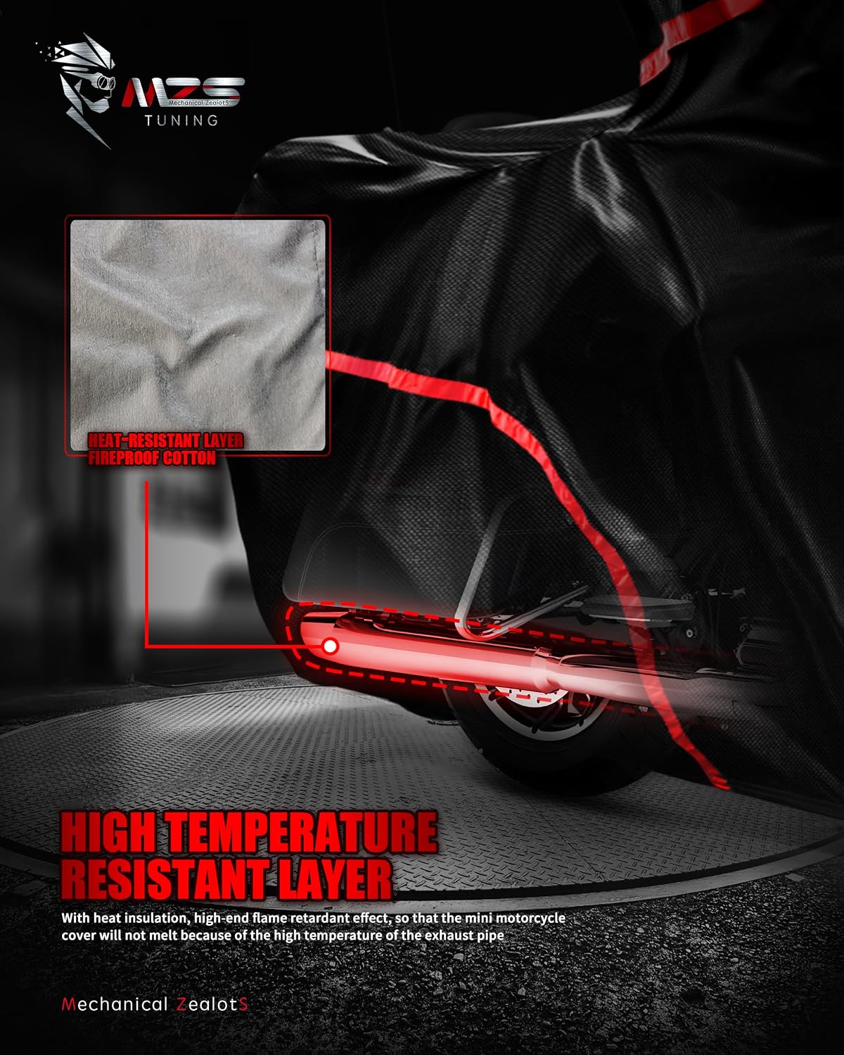 Motorcycle Cover Waterproof Outdoor, 420D All Season Weather Touring Protection Cover Storage fit up to 107"