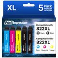 Remanufactured Replacement for Epson 822XL Ink Cartridges Combo Pack