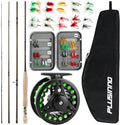 Fly Fishing Rod and Reel Combo Kit, Fly Fishing Rod for Starters | 4 Piece Lightweight Ultra-Portable Graphite 5 Wt