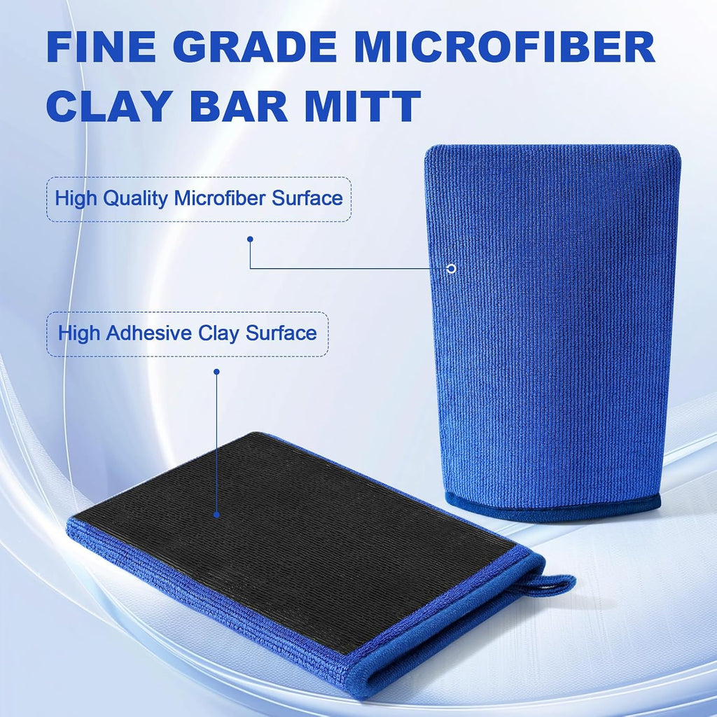 Clay Mitt Auto Detailing 2 Pack, Fine Grade Microfiber Car Clay Bar Mitt, DIY Detail Tool & Kit Car Detailing