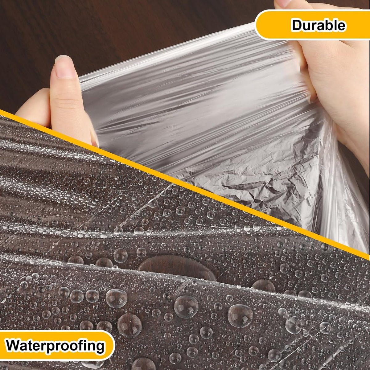 8 Pack Plastic Drop Cloth, 9x12 Ft Plastic Sheeting for Painting