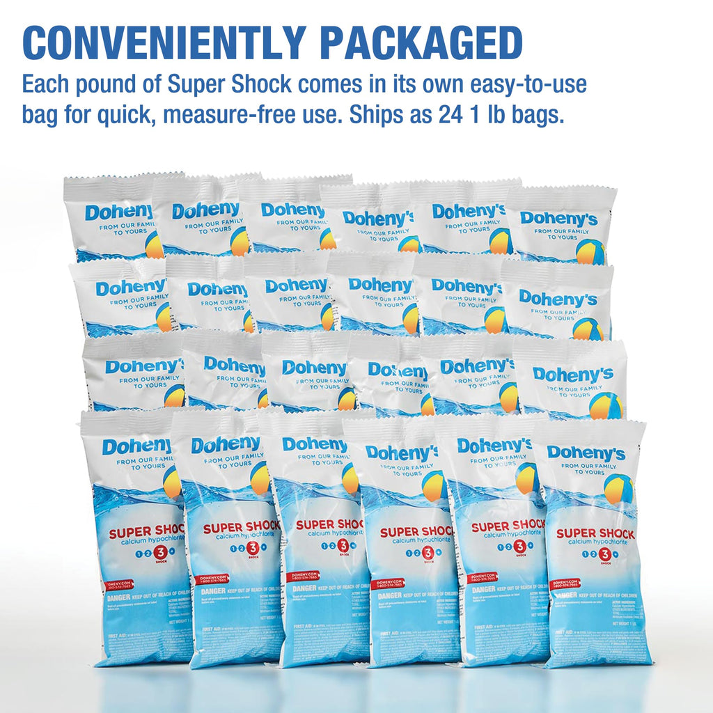 Super Pool Shock | Pro-Grade Chlorine Shock, Quick-Dissolving, Fast-Acting 68% Cal-Hypo Granular Pool Shock | 24 x
