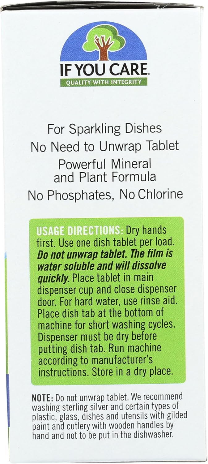 Dishwasher Tablets 40 Count - Powerful, Plant Based, Concentrated, Biodegradable, Natural Dish Cleaner Detergent