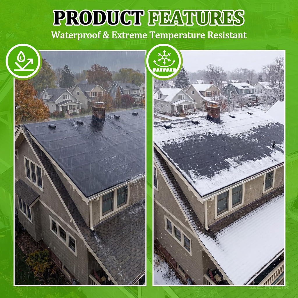 1 Roll EPDM Rubber Roofing Membrane 50 Mil, 39" x 10 Ft, Black