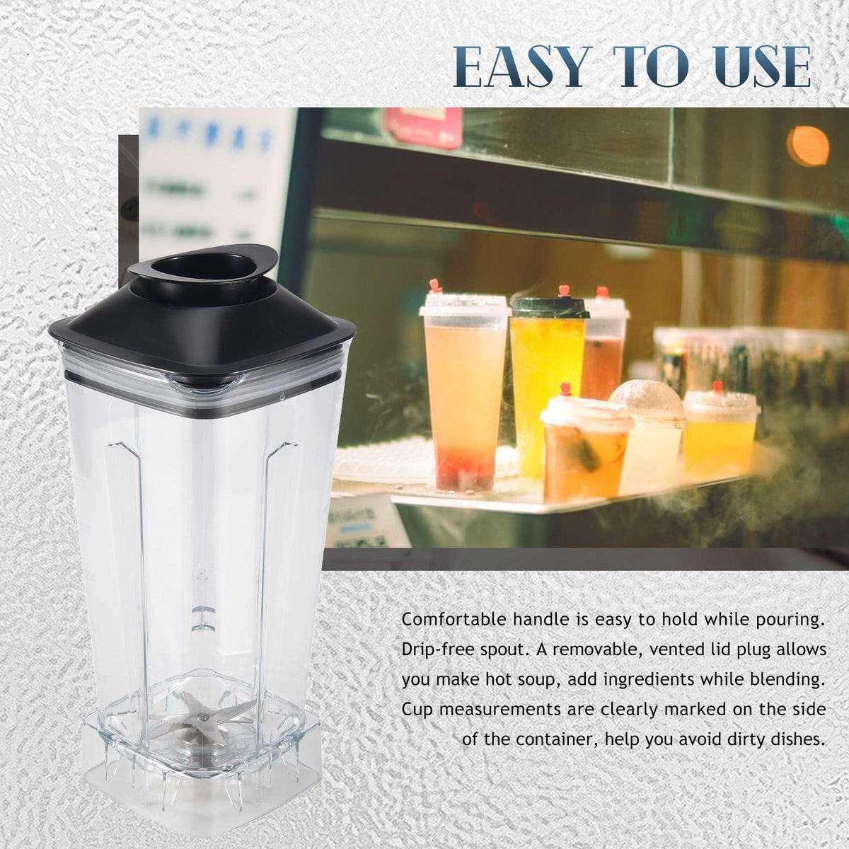 Kqcibz Spare Jug for Blender Replacement Part Transparent 2L Capacity Blender Spare Compatible for SILVER Blender