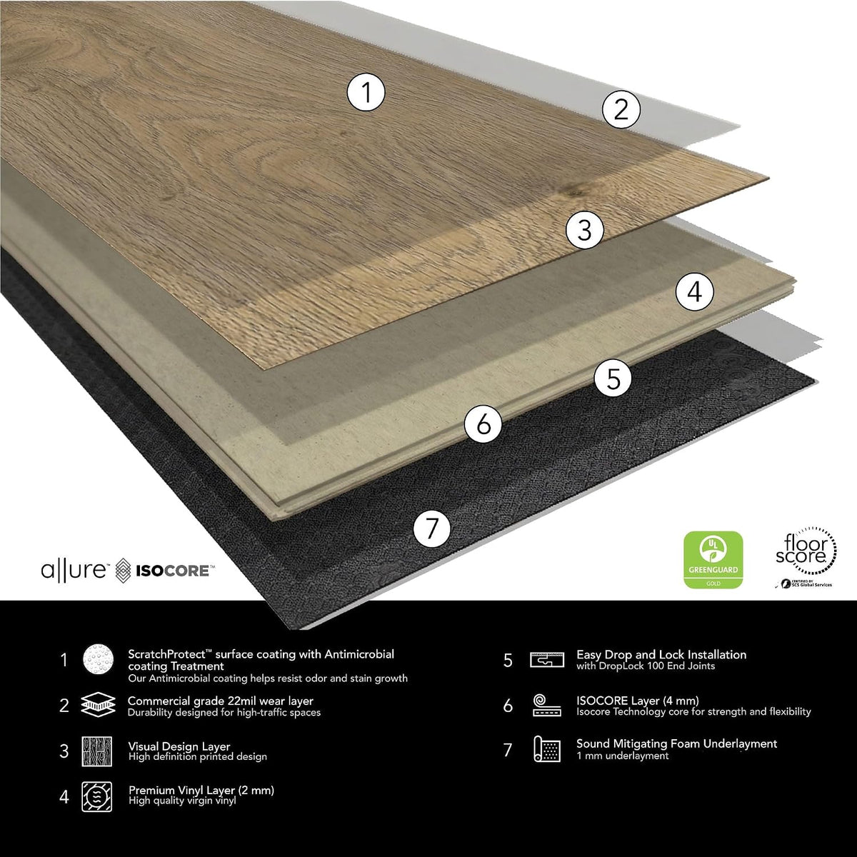 Wide Plank Luxury Vinyl Flooring, Gingermisu Maple 9" x 48", 7mm Thick Vinyl Planks with Click and Lock Installation