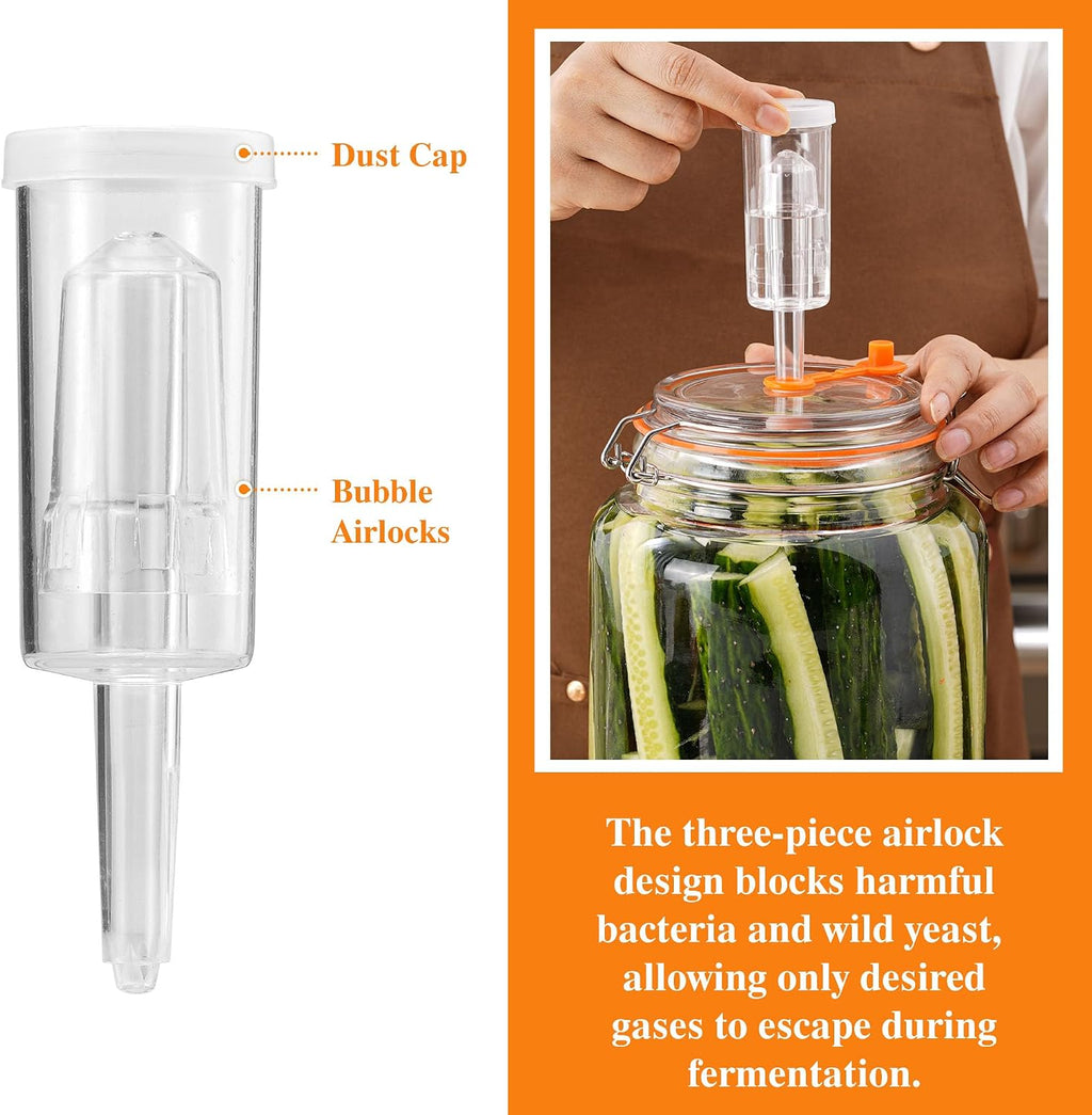 1 Gal Fermentation Kit, Jars, Weights & Airlocks, 2 Pack | Perfect for Sauerkraut, Kimchi, Kombucha and Pickles