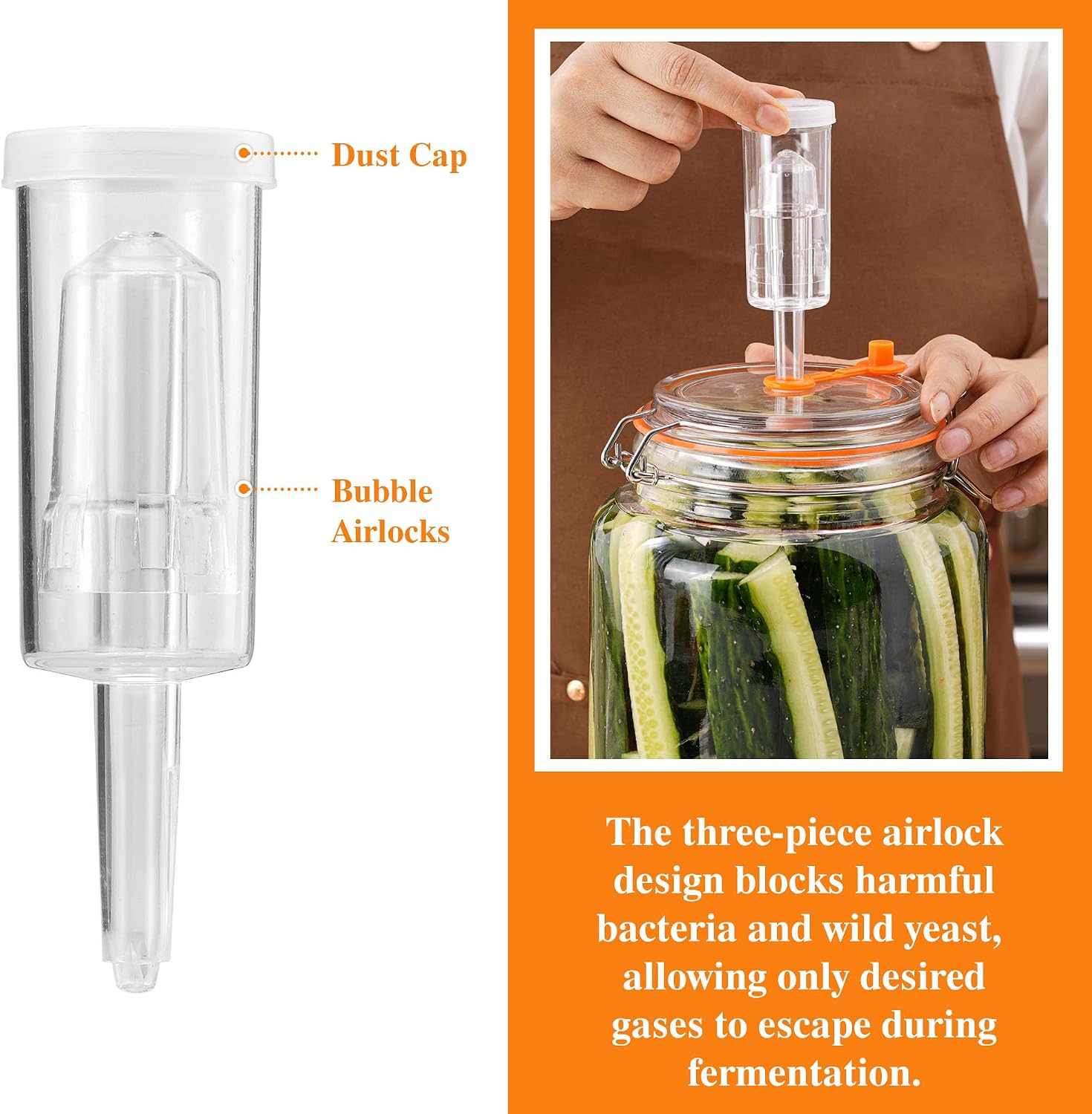 1 Gal Fermentation Kit, Jars, Weights & Airlocks, 2 Pack | Perfect for Sauerkraut, Kimchi, Kombucha and Pickles