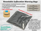 Self-Sealing Suffocation Warning Poly Bags 18x24 Inches | Clear Packaging Bags with Adhesive Strip | Ideal for FBA