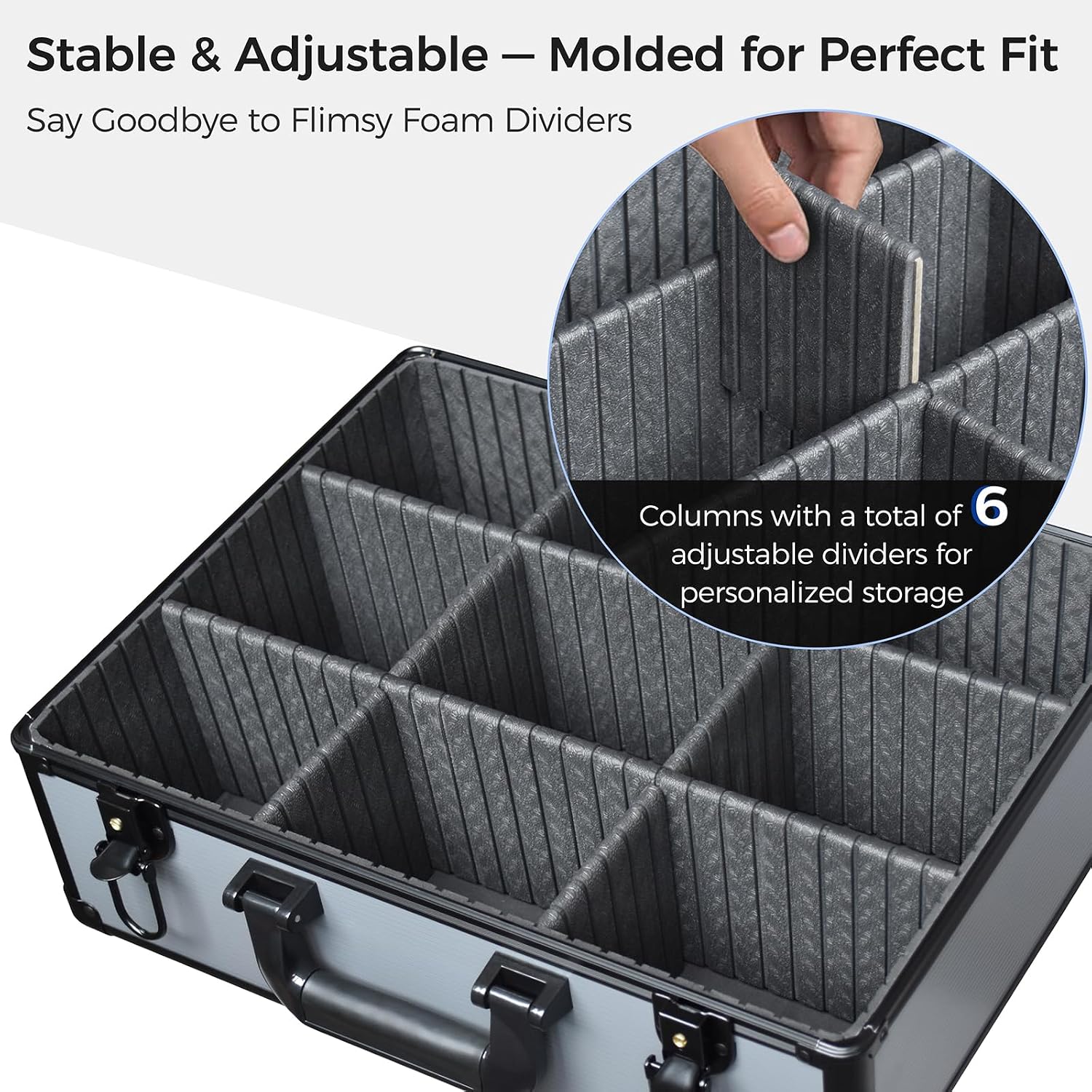 Graded Card Case Storage Box – Extra Large Trading Card Storage Box with 8 Adjustable Dividers – Baseball & Sports