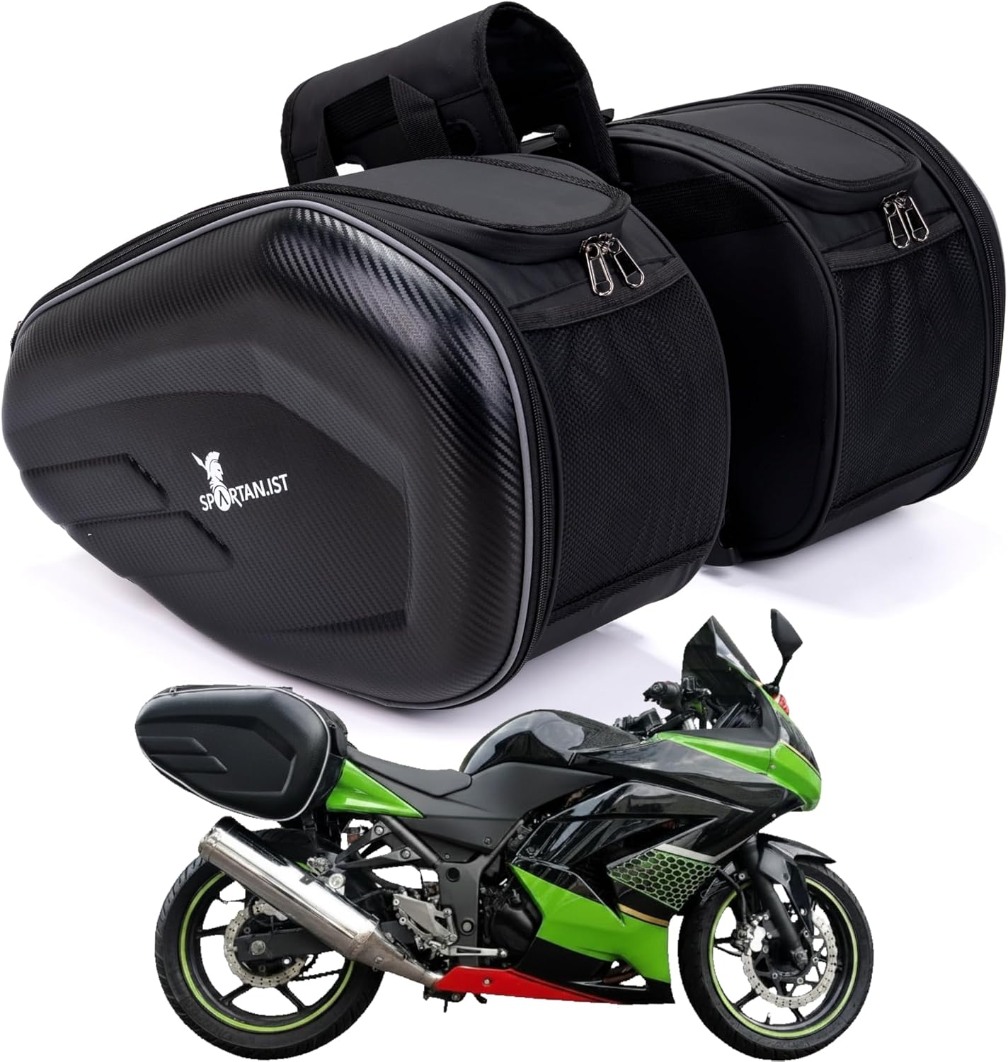 PREMIUM Motorcycle Saddlebags, 36L-58L Expandable Capacity, Motorcycle Panniers Universal, Waterproof, Detachable