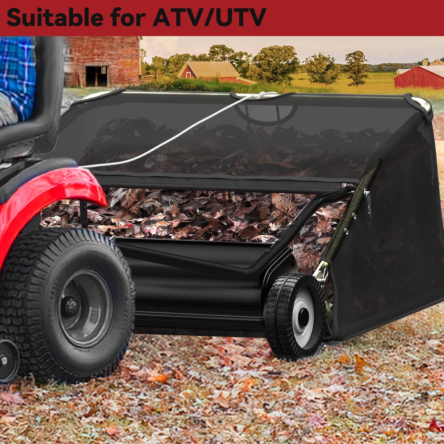 42" Tow Behind Lawn Sweeper, 20 cu. ft. Leaf Collector