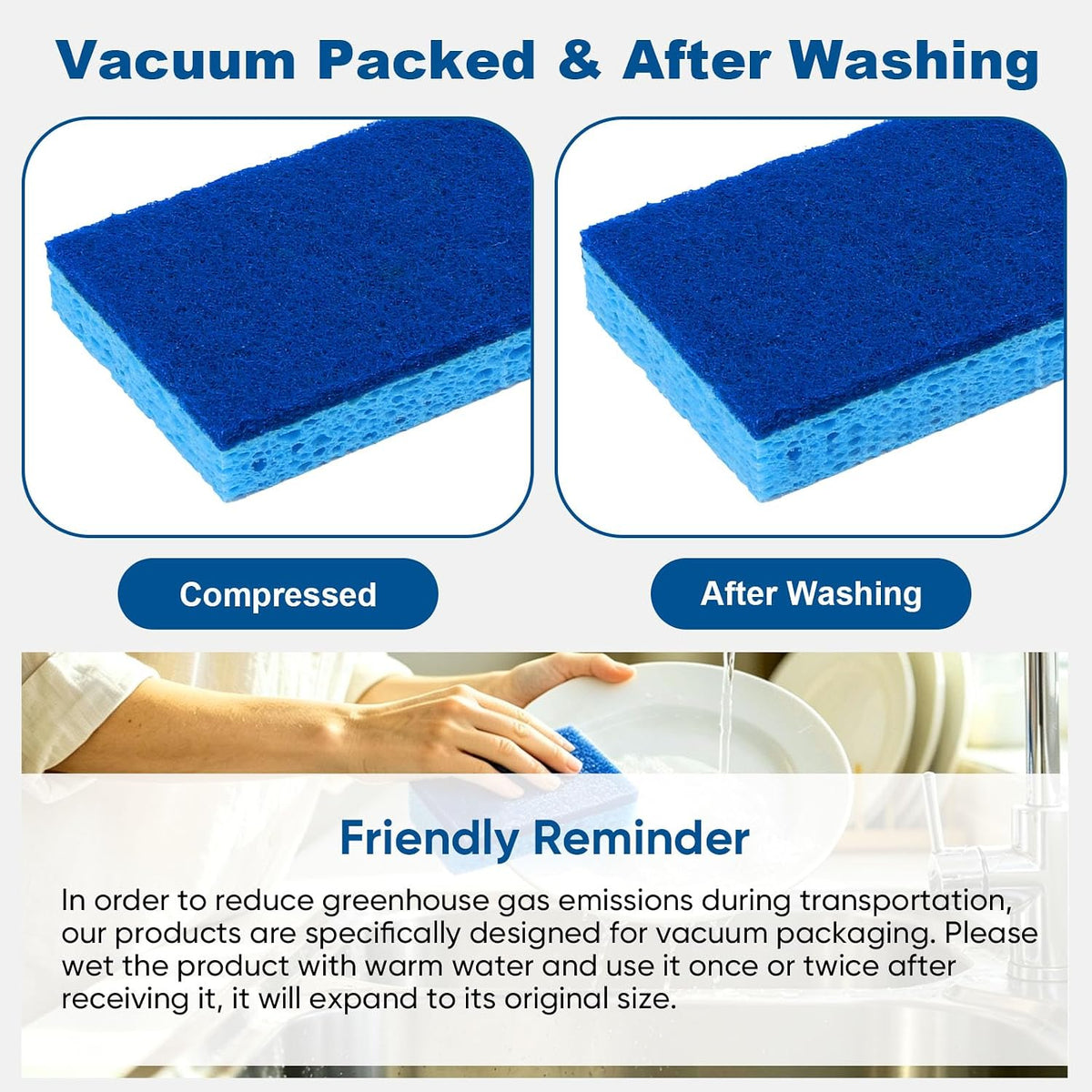 Sponges Kitchen 24 Pack, Non Scratch Scrub Dish Sponge for Dishes