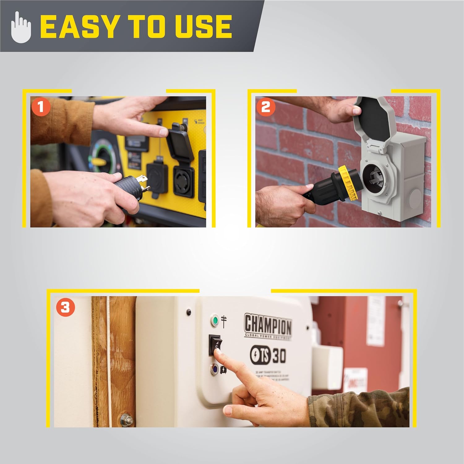 30-Amp Indoor-Rated Manual Transfer Switch with 25-Foot Generator Power Cord and Weather-Resistant Power Inlet Box