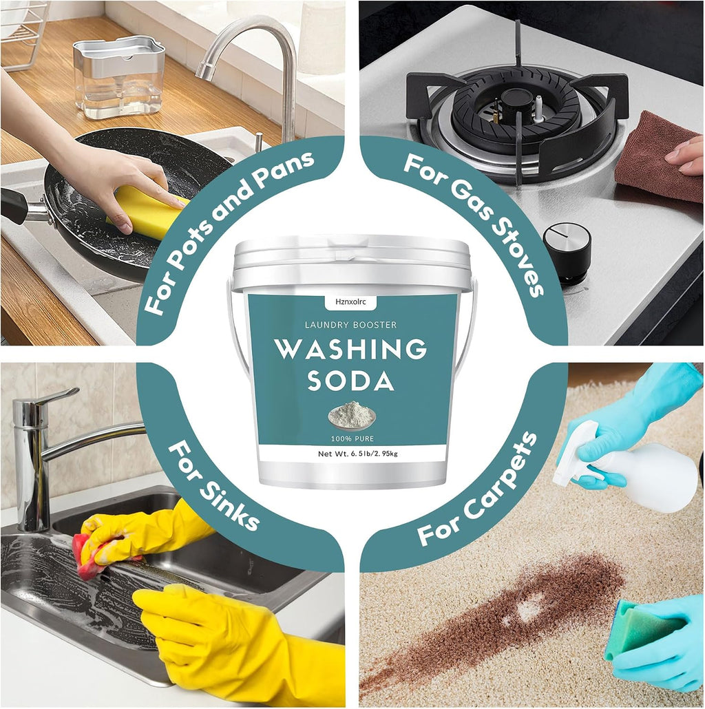 6.5 lb Super Washing Soda Powder Bulk for Laundry, Sodium Carbonate