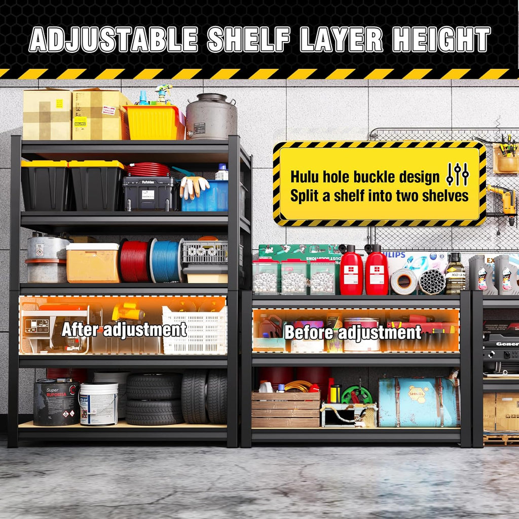 71.2" H Garage Shelving Heavy Duty Storage Shelves, Metal Adjustable Shelving Unit, Utility Garage Organizer Shelf