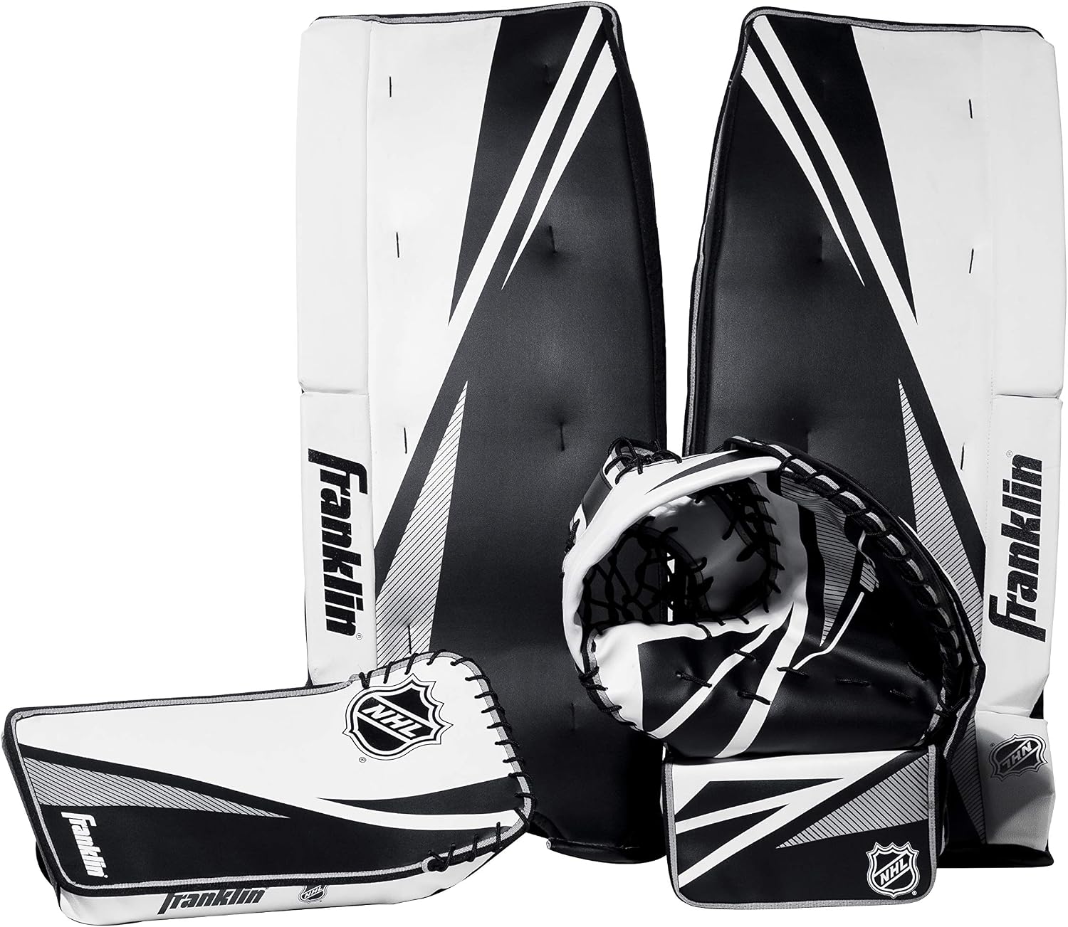 Street Hockey Goalie Set - Leg Pads - Catch Glove - Blocker - Premium Durability - Officially Licensed NHL Product |