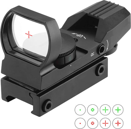 Red Green Dot Sight Reflex Sight Scope with 4 Reticles and 20/22mm Rail Mounts Waterproof Shockproof with 5