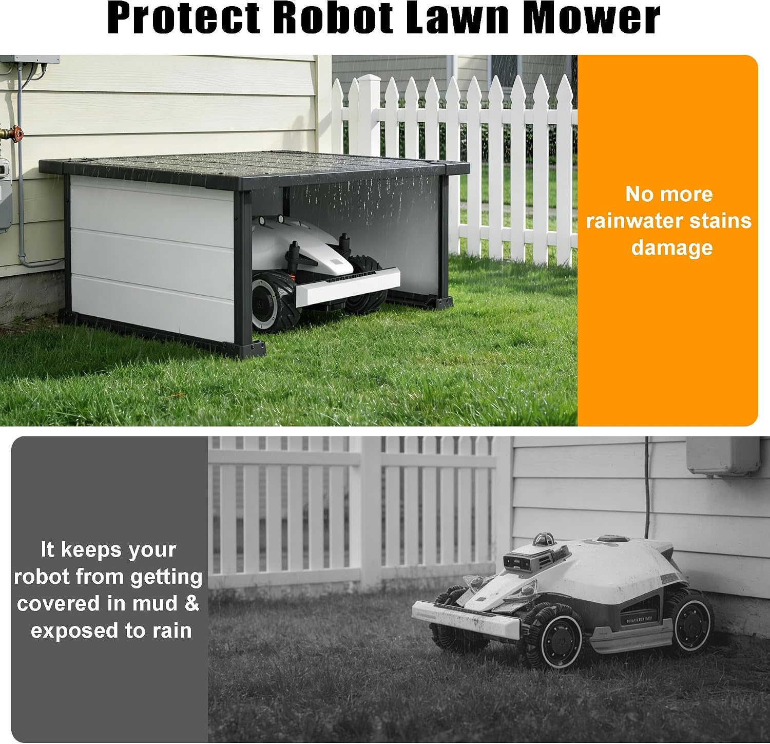 Weatherproof Robot Lawn Mower Garage for Charging Stations | Ideal for robot mower and charging-station protection