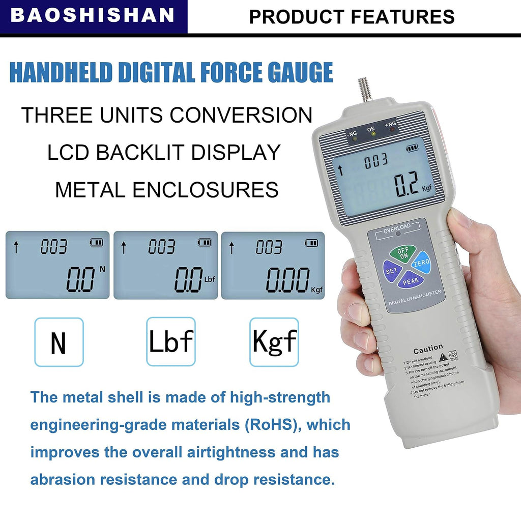 BAOSHISHAN ZP-500N Digital Force Gauge Push Pull Gauge with Output Function