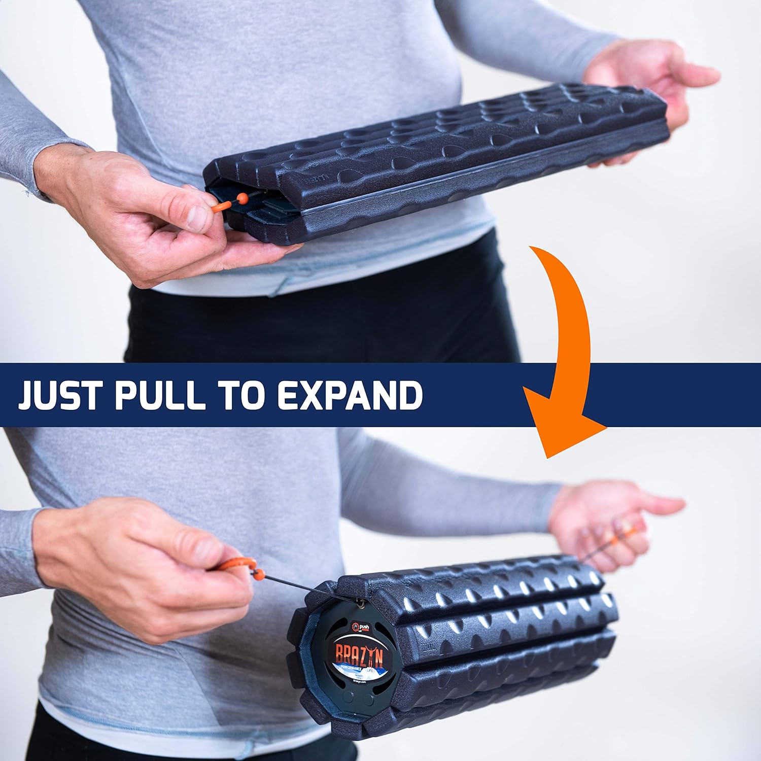 Morph Foam Roller: Collapsible Travel Foam Roller for Back Pain Relief, Workout Muscle Recovery, Back Massager, Deep