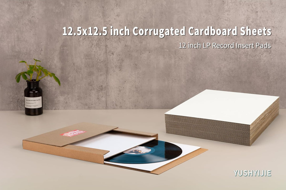 Corrugated Cardboard Sheet, LP Insert Pad, 12.5x12.5 inch, 25-PCS