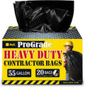 Contractor Garbage Bags 55 Gallon | 20 Trash Bags | Heavy Duty | Black Contractor