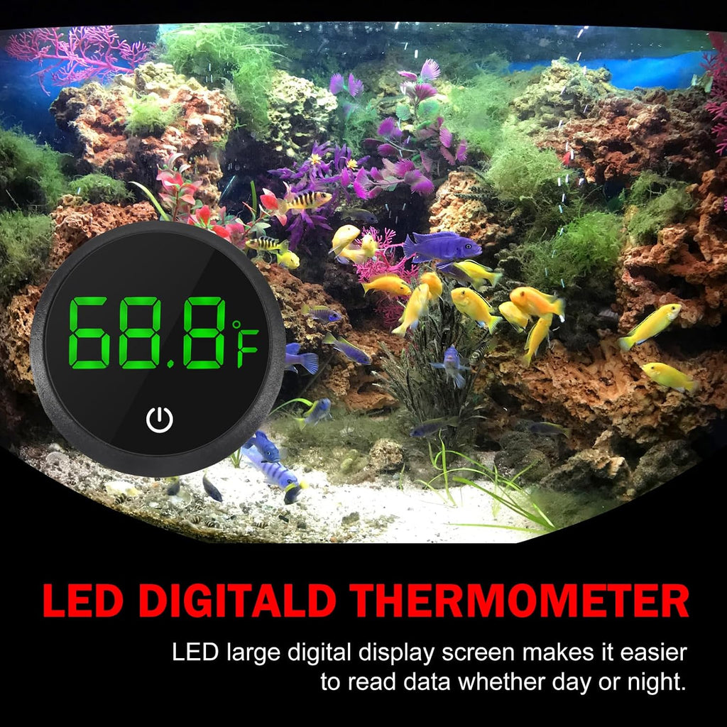 4pcs Fish Tank Digital Thermometer Accurate LED Display to ±0.9°F Tank Thermometer Aquarium Temperature Measurement