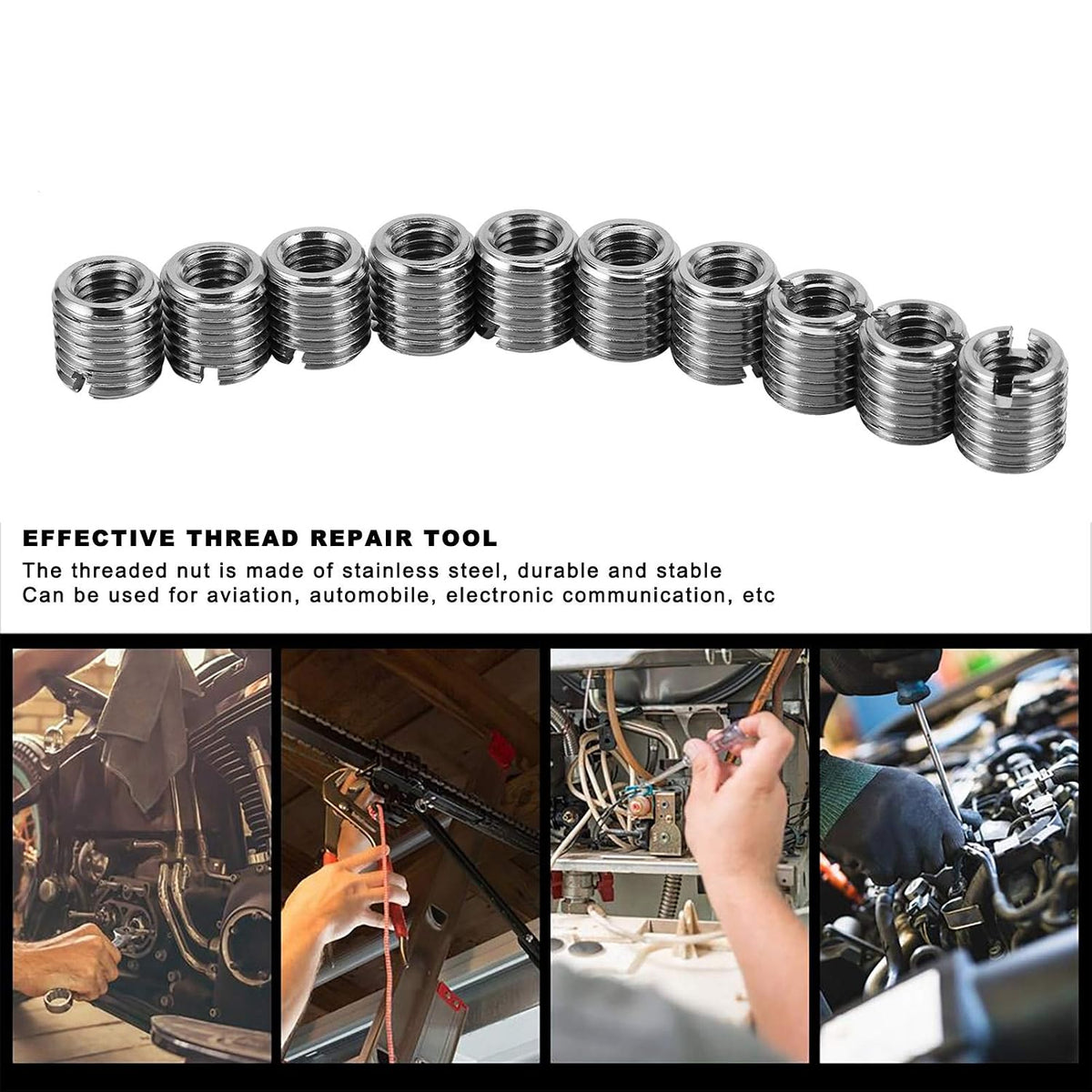 BORDSTRACT 10Pcs Self Tapping Thread Insert