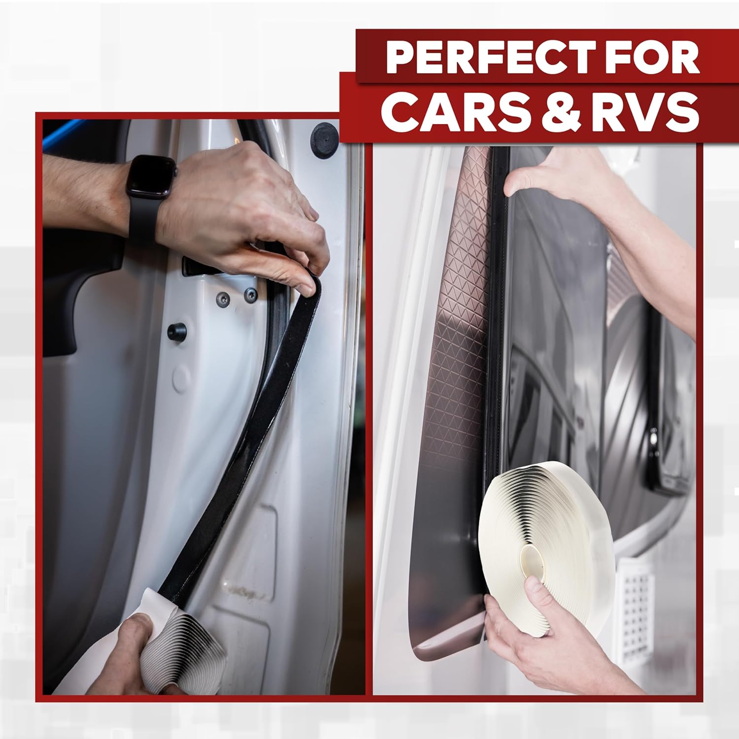 Butyl Tape RV Black, 3/4 in x 45 Ft, 1/8 in Thick EDPM Rubber Sealant Tape - Roof Patching, Boat Sealing, Leak Proof