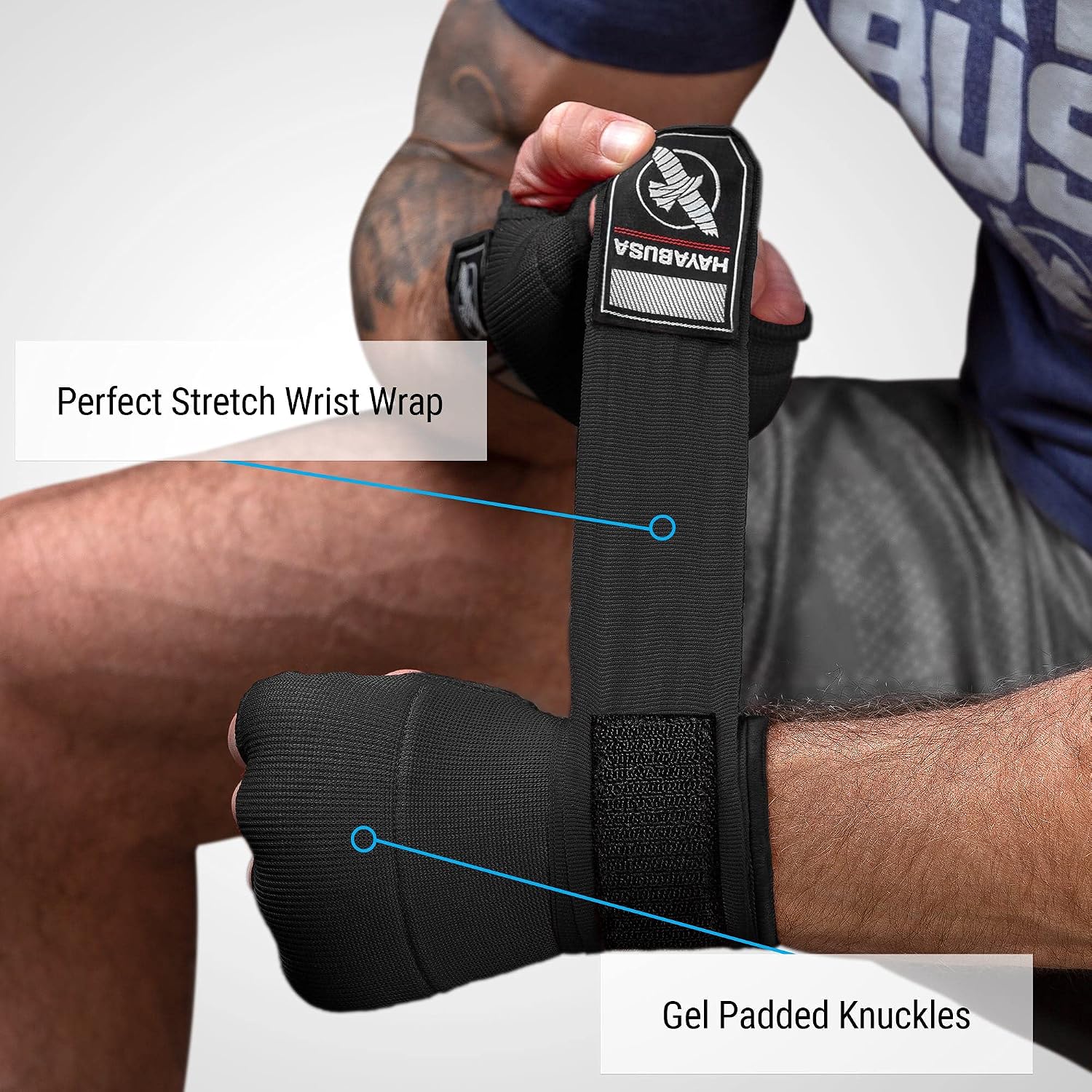 Quick Gel Hand Wrap Boxing Gloves | Slip-On Design, Padded Knuckle Protection, Hook and Loop Closure, Muay Thai