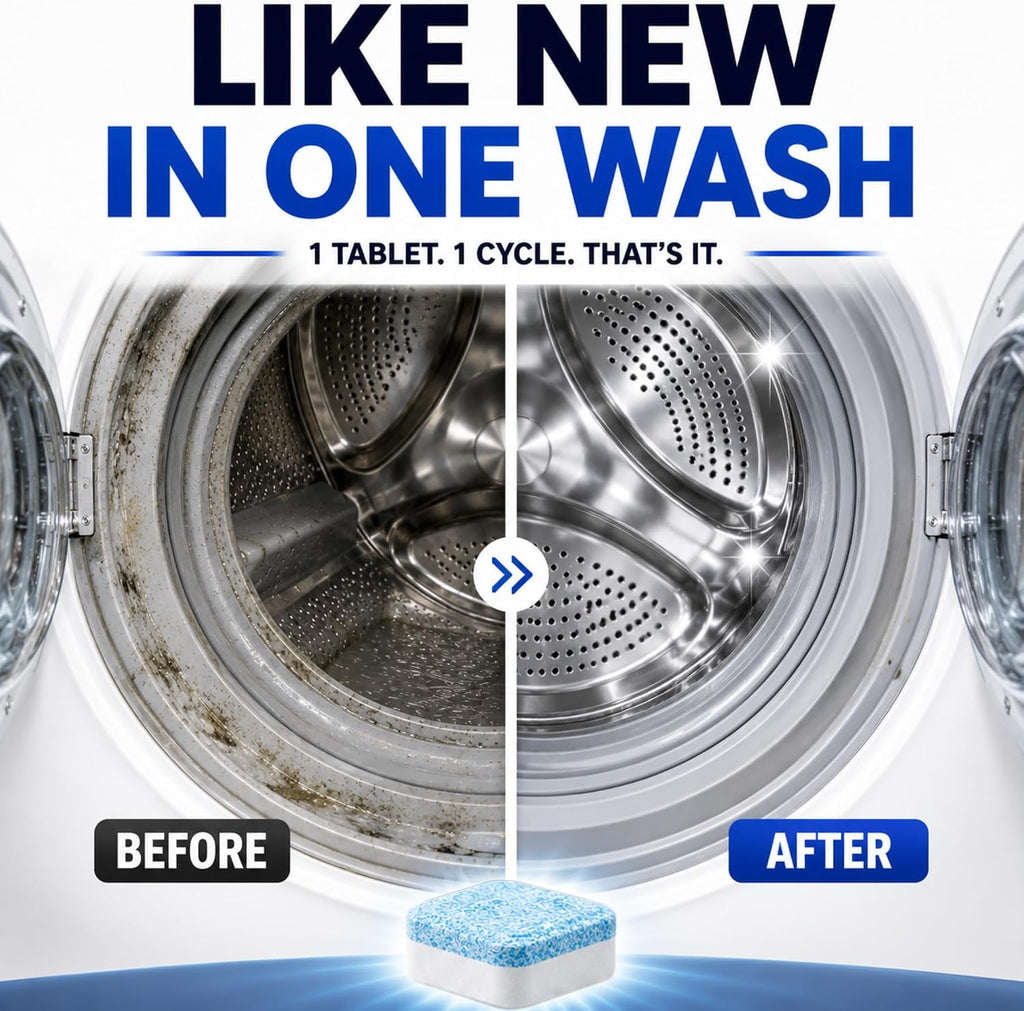 Washing Machine Cleaner Tablets - Penetrating Deep Clean Washer Cleaner Tablets For Front Loader And Top Load HE