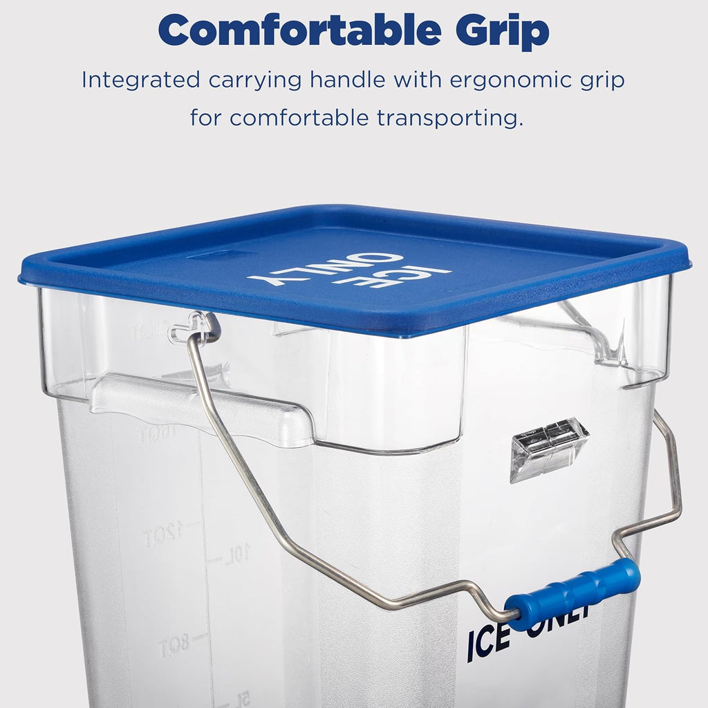 2 Pack 5.5 Gal Square Ice Tote Set with Lids and 64 oz Scoops