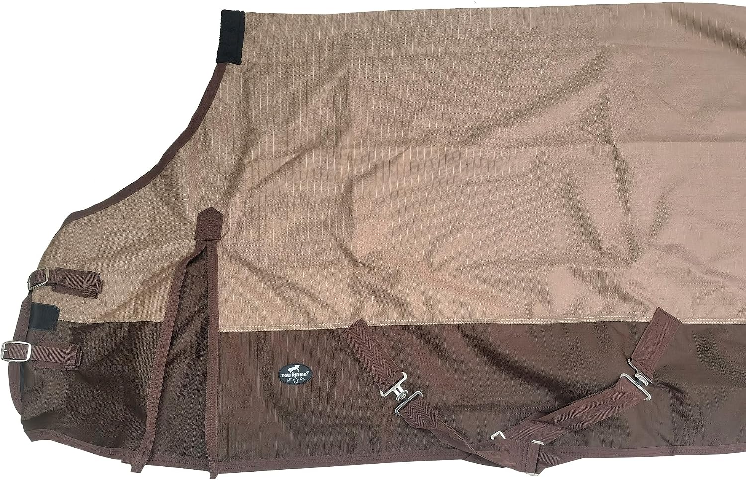 1200Denier Waterproof and Breathable Horse Sheet TGW RIDING Horse Blanket Standard Neck Turnout Sheet (72", Tan/Brown)