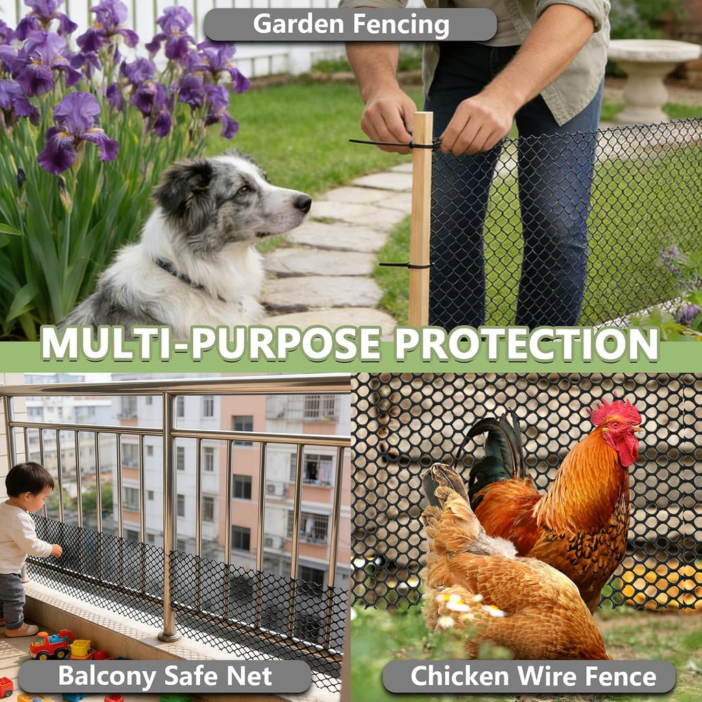 15.7" x10' Plastic Mesh Fence Roll,Heavy Duty Chicken Wire