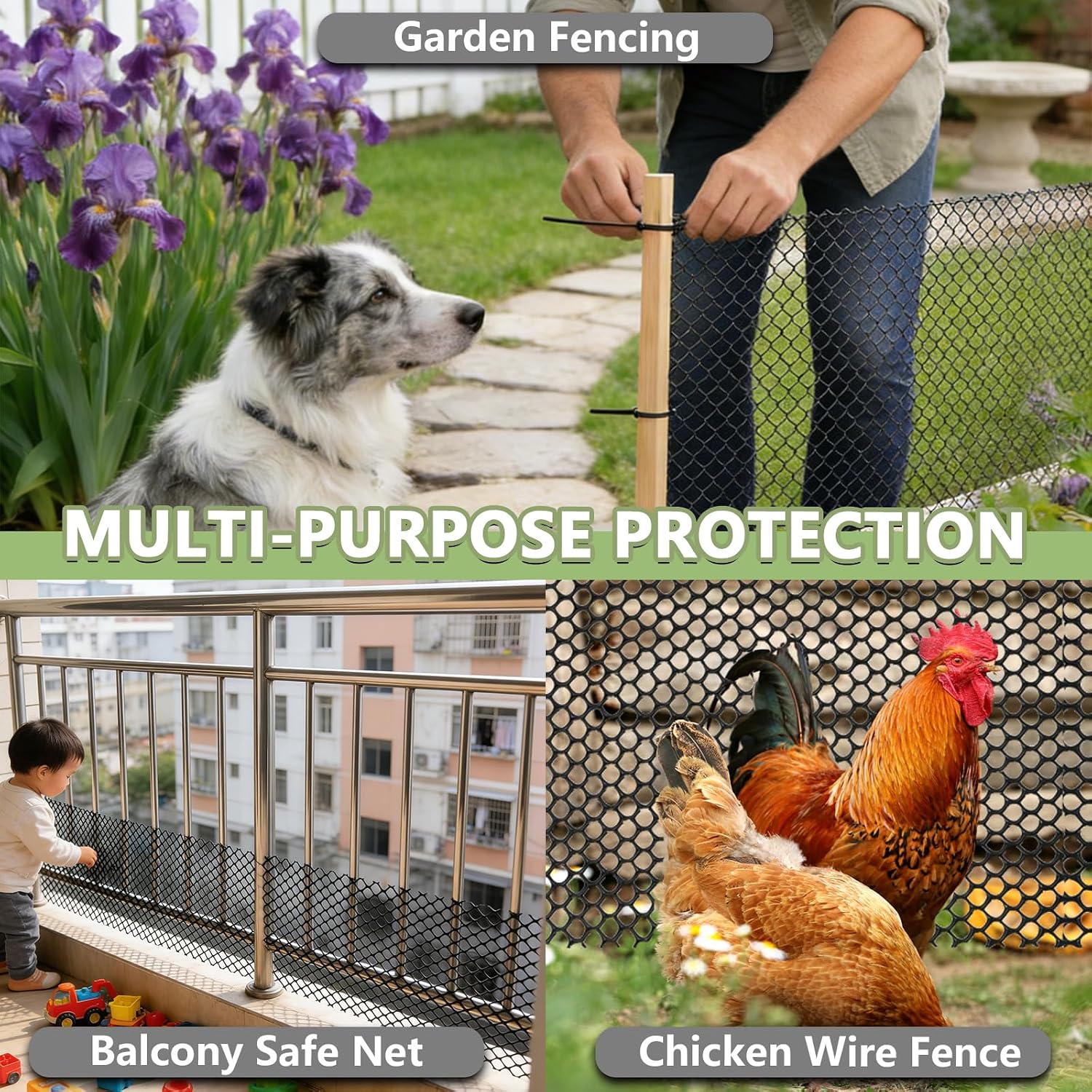 15.7" x10' Plastic Mesh Fence Roll,Heavy Duty Chicken Wire