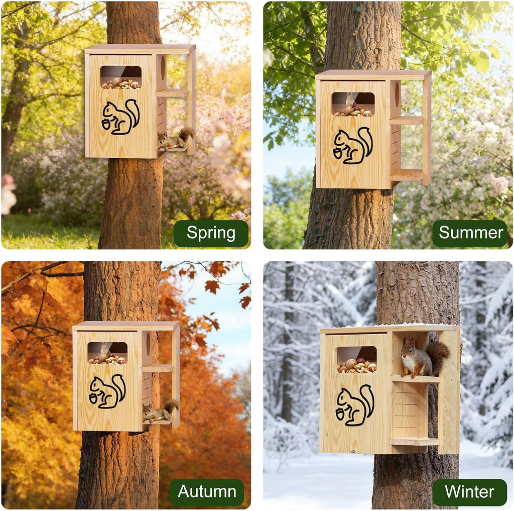 Extra Large Wooden Squirrel House for Outside