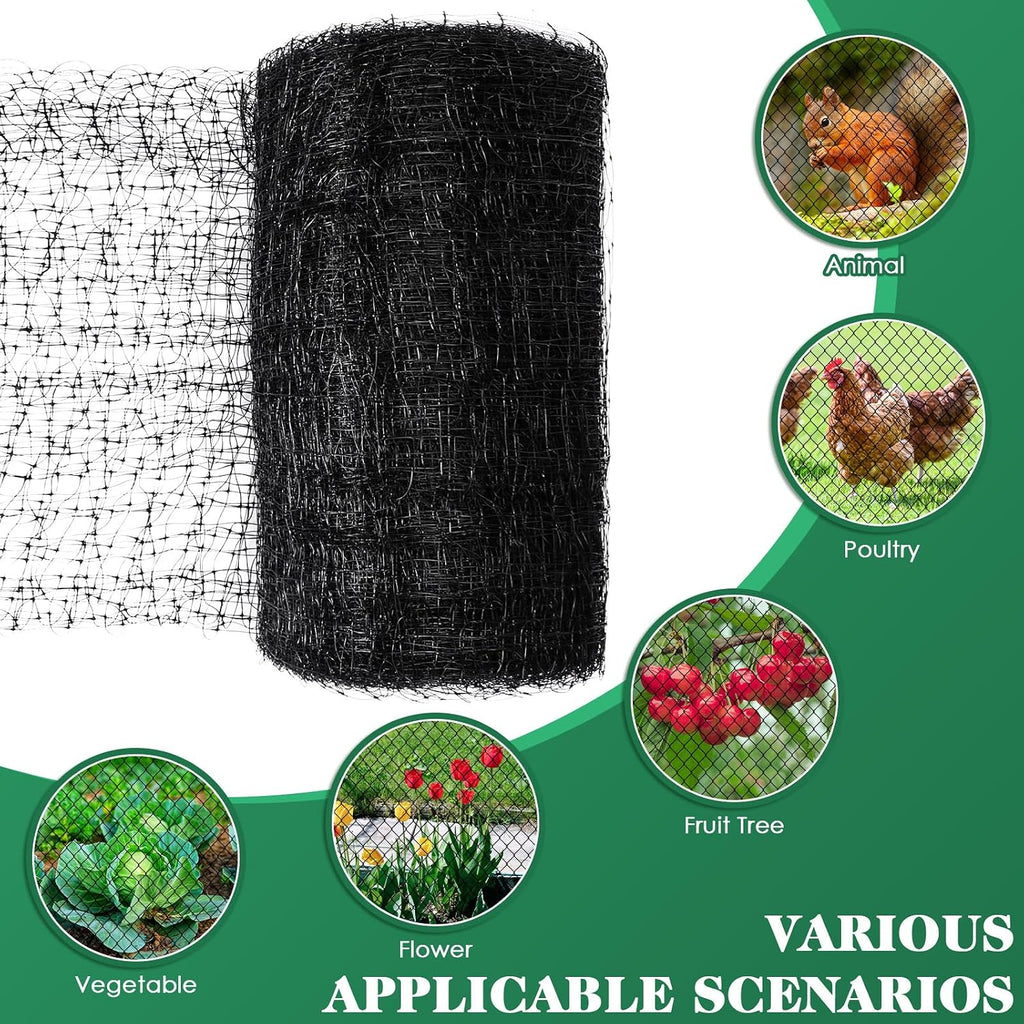 2 Roll Deer Fence Netting, 7.5 x 200 ft Heavy Duty Garden Netting Reusable Fence Barrier Anti Birds for Protect Fruit