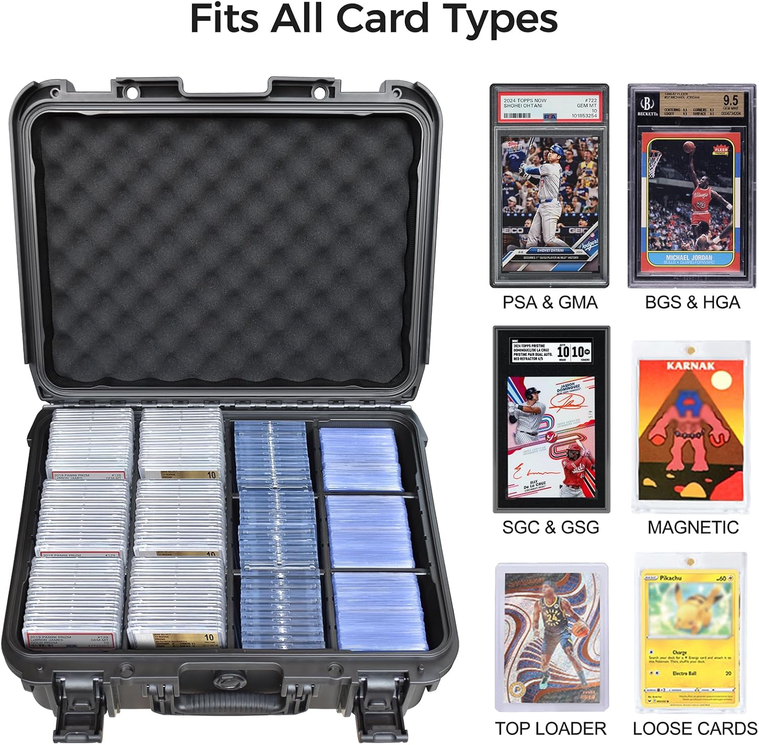 Graded Card Case Storage Box, Extra Large Trading Card Box, PSA Slab Case | Waterproof Trading Card Storage Box with