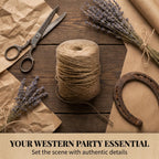 2-Ply Jute Twine, Fabrics, 400 Feet, Western Theme, Event Décor, Party Decorations, Photo Ops