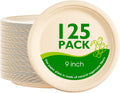 9 Inch Compostable Paper Plates 125 Pack