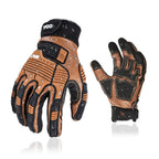 Men's Leather Impact Anti-Vibration Mechanic Gloves(CA7722WR,L)