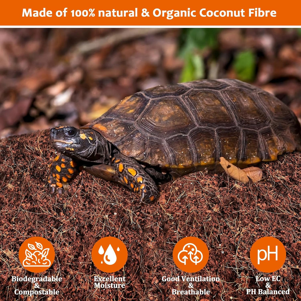 2 Pack Natural Coconut Fiber Substrate, Coco Coir Reptile Bedding | Coconut Husk Reptile Substrate for Tortoises