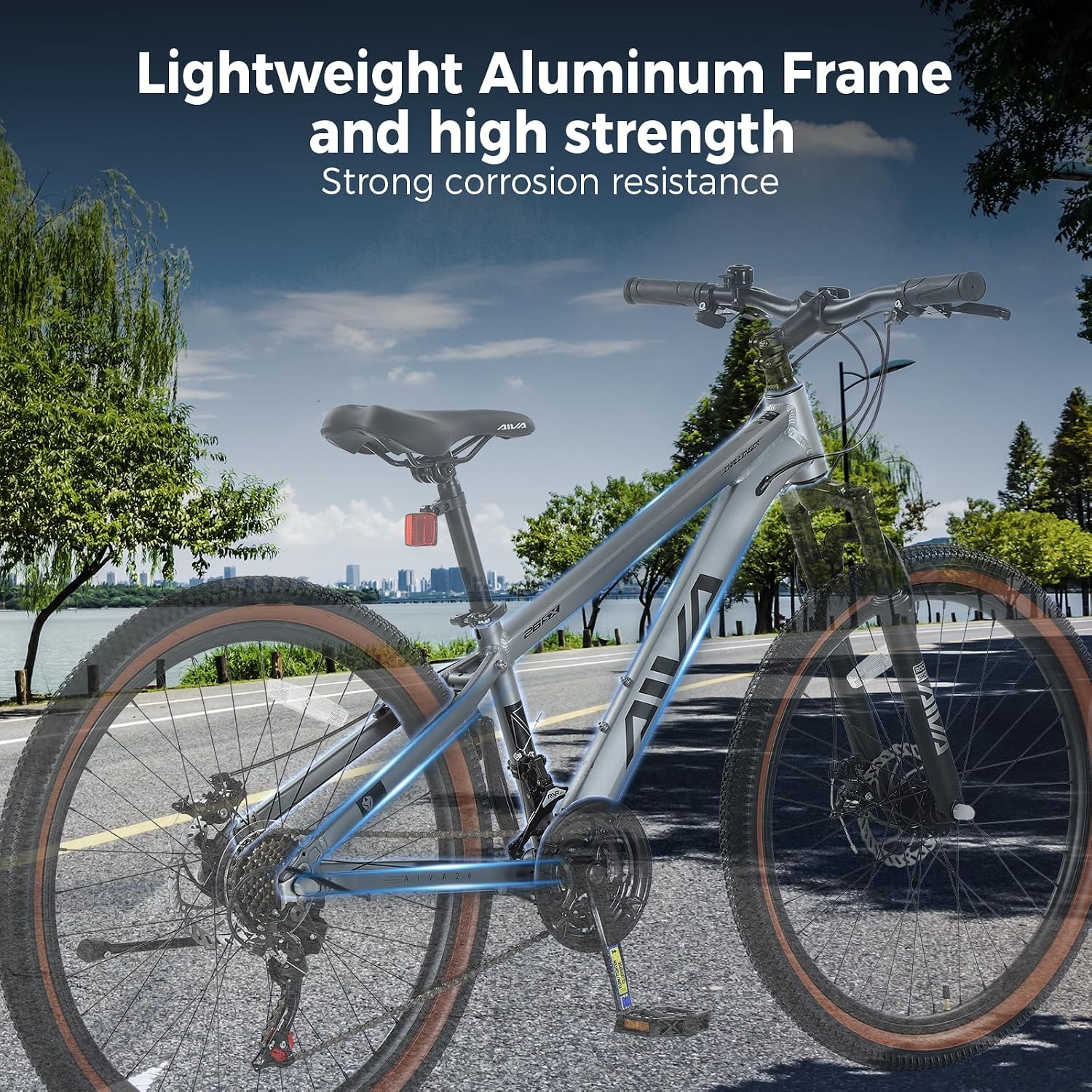 Mountain Bike, 24/26/27.5 Inch Outdoor Cycling Bike, 8/21 Speed Lightweight Aluminum Frame | Dual Disc Brakes