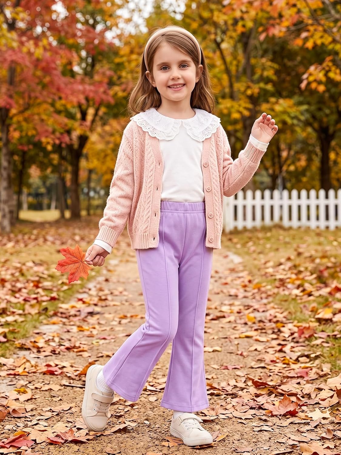 Toddler Girl Flare Pants 3 Pack Ruffle Ribbed Baby Bell Bottoms Slub Cotton Solid Elastic Waist Trousers