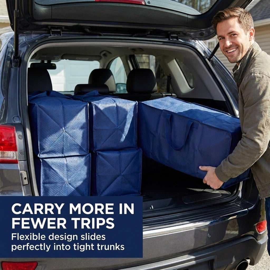 PACKING BAGS 8-Pack XL Moving Bags with Strong Handles & Zippers, Blue