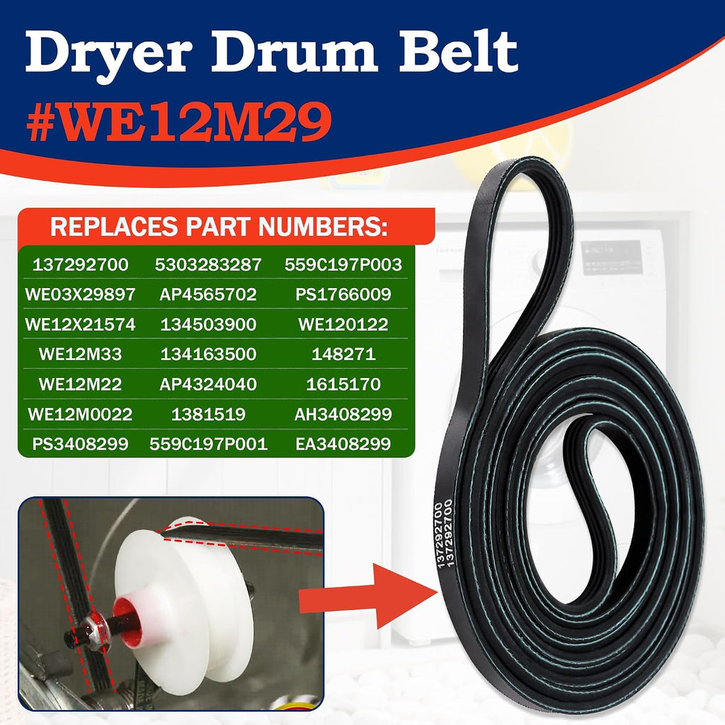 GTDP200EF1WS GTD65GBSJ3WS Dryer Belt Fit for GE GTDP490ED3WS GTD48GASW0WB