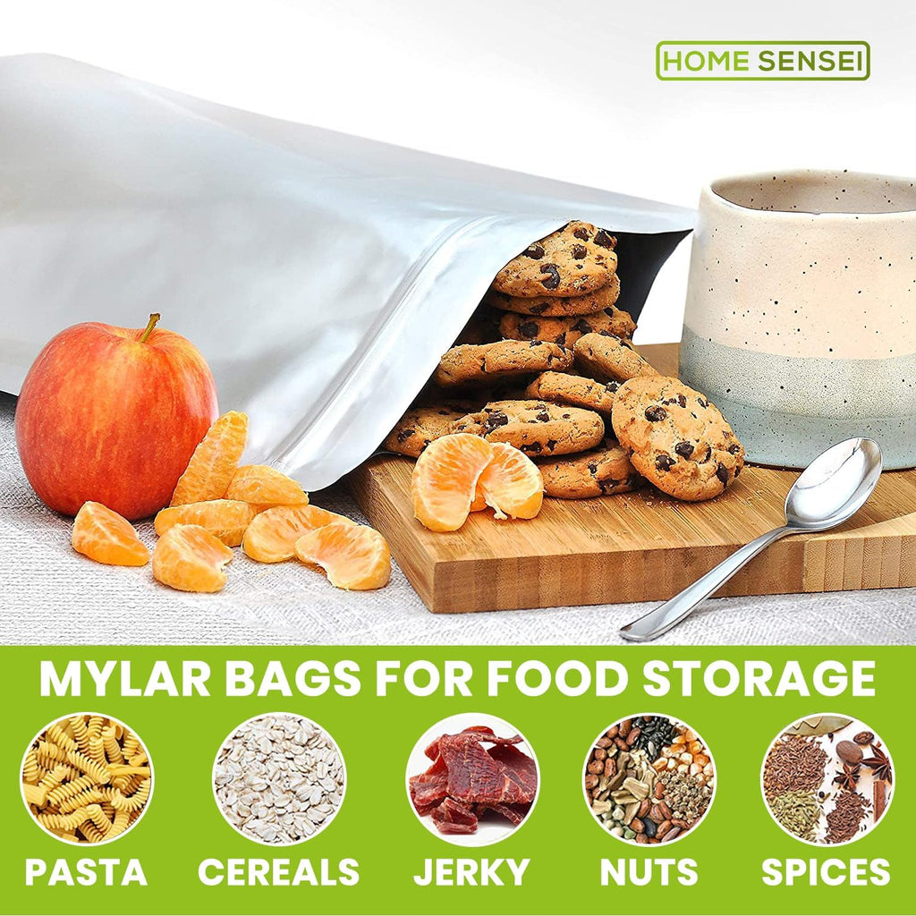 30 Mylar Bags for Food Storage 1 Gallon - Extra Thick 15 Mil - Long Term & Food Grade - Mylar Bags with Oxygen